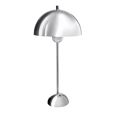 Настольная лампа с абажуром RISALUX «Купер» модерн, Е27, 3 Вт, хром, 25×25×53 см