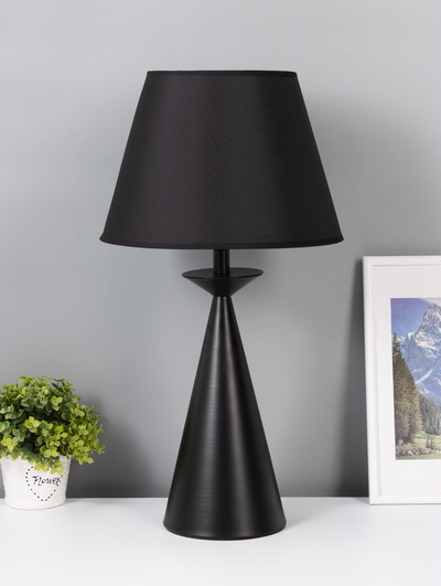 Настольная лампа с абажуром RISALUX «Эрика», Е27, 40 Вт, чёрный, 34×34×56 см