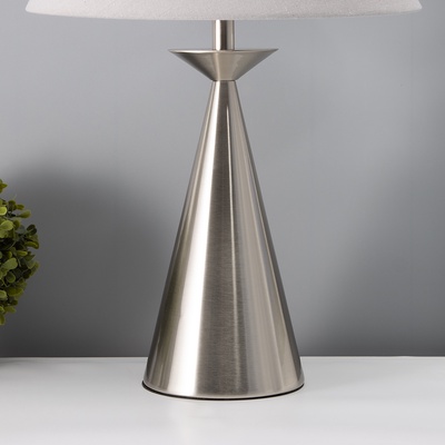 Настольная лампа с абажуром RISALUX «Эрика», Е27, 40 Вт, серебро, 34×34×56 см