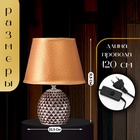 Настольная лампа с абажуром RISALUX «Джейн», Е14, 40 Вт, коричневый, 22.5×22.5×31.5 см - Фото 2