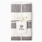 Дорожка на стол Этель Graphite 40×146 см, лен 100%, 260 г/м², белая/серая 10494007