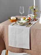 Дорожка на стол Этель Straightforward, 40×146 см, лён 100%, плотность 180 г/м², белая/серая - Фото 2