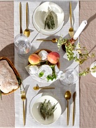 Дорожка на стол Этель Straightforward, 40×146 см, лён 100%, плотность 180 г/м², белая/серая - Фото 3