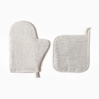 Набор кухонный Этель Straightforward: варежка 20×28 см, прихватка 19×19 см, лен 100%,180 г/м² 10494041