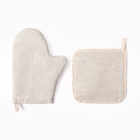 Кухонный набор «Этель» Magnifica: варежка 20×28 см, прихватка 19×19 см, лён 100%, 180 г/м² - Фото 3
