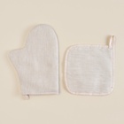 Набор кухонный SL HOME Gloomy: варежка 20×28 см, прихватка 19×19 см, лён 100%,180 г/м² - Фото 3