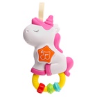 Музыкальная игрушка - подвеска «Любимый единорог», прорезыватель - погремушка, звук, свет, цвет розовый - Фото 2