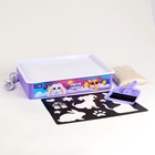 Планшет «Рисование песком», 27×39 см, песок 1 кг, трафарет, набор для творчества - Фото 2