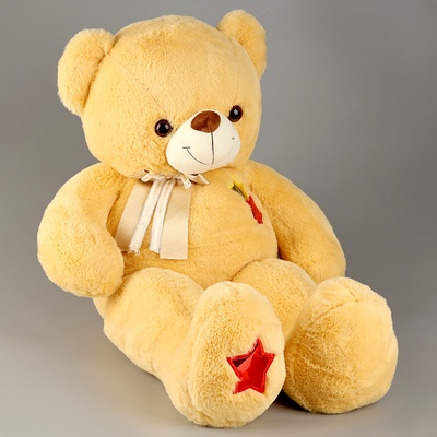 Мягкая игрушка «Мишка», со звёздочками, 80 см, цвет бежевый