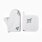 Кухонный набор «Этель. Полевые цветочки»: варежка 20×27 см, прихватка 19×19 см, рогожка 176 г/м², 100% хлопок - Фото 3