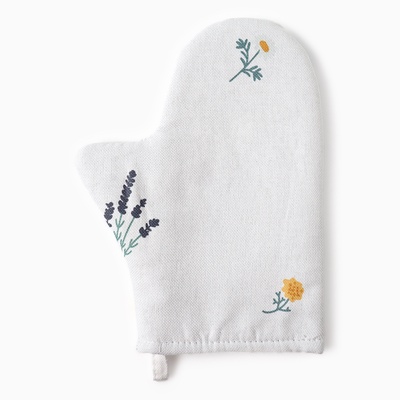 Варежка-прихватка «Этель. Полевые цветочки», 20×27 см, рогожка 176 г/м², 100% хлопок