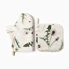 Набор Этель «Одуванчики»: варежка-прихватка 20×27 см, прихватка 19×19 см, 100% хлопок, саржа 178 г/м² - Фото 3