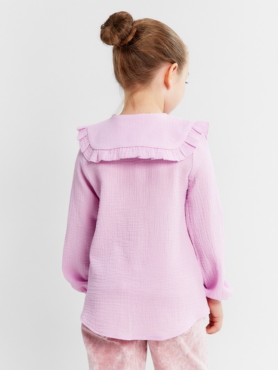 Рубашка для девочки KAFTAN, лиловая, размер 34 (122-128 см)