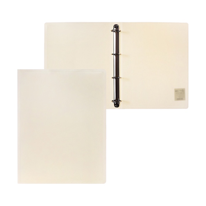 Папка на 4 кольцах А4, Calligrata, 40 мм, 700 мкм, панорамная, с лицевым карманом, белая - Фото 1