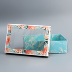 Коробка складная, крышка-дно, "Самой прекрасной", 30 х 20 х 9 см с окном (комплект 5 шт) - фото 31459637