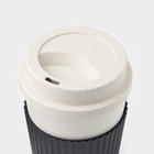 Стакан для кофе с крышкой WeatFiber, 350 мл, 8.8×14 см, пластик, многоразовый, белый, черный - Фото 4