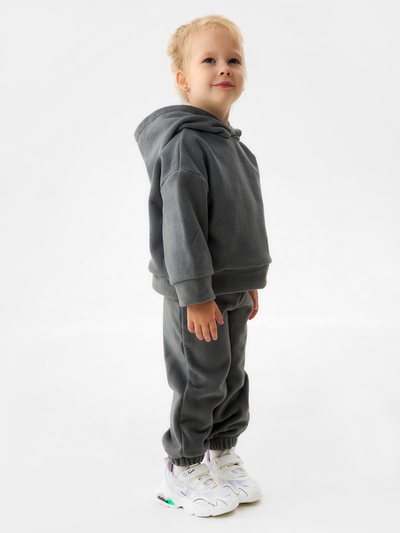 Костюм детский флисовый (худи, брюки) MINAKU: Fleece Soft, серый, рост 98 см
