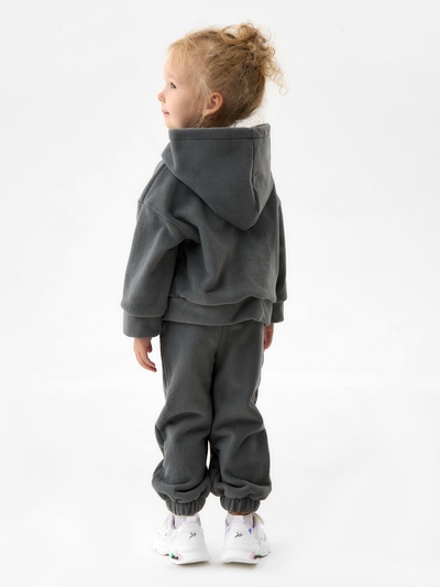 Костюм детский флисовый (худи, брюки) MINAKU: Fleece Soft, серый, рост 98 см