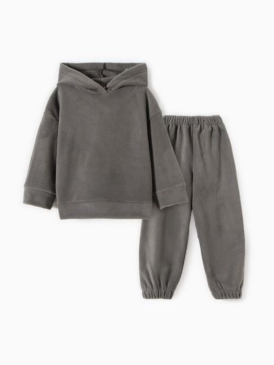 Костюм детский флисовый (худи, брюки) MINAKU: Fleece Soft, серый, рост 98 см