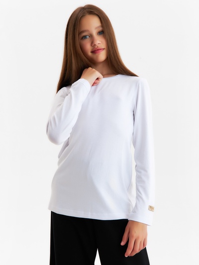 Лонгслив для девочки MINAKU, белый, рост 134 см