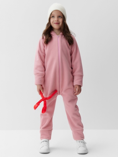 Комбинезон флисовый для девочки MINAKU: Fleece Soft, розовый, рост 92-98 см