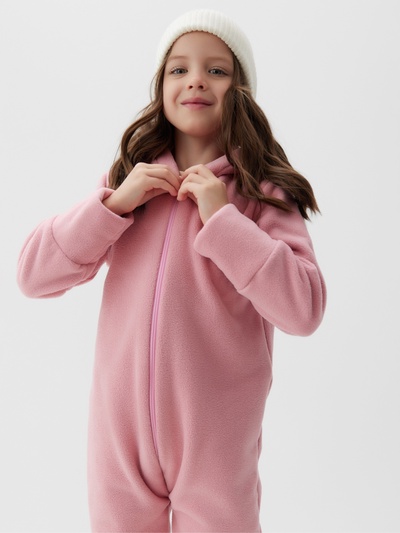 Комбинезон флисовый для девочки MINAKU: Fleece Soft, розовый, рост 98-104 см