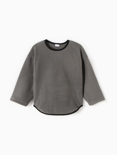 Свитшот детский флисовый MINAKU: Fleece Soft, серый, рост 134-140 см