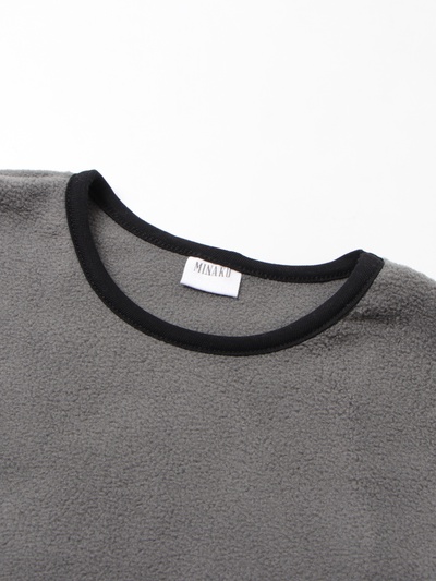 Свитшот детский флисовый MINAKU: Fleece Soft, серый, рост 134-140 см