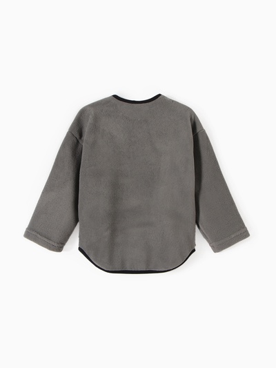 Свитшот детский флисовый MINAKU: Fleece Soft, серый, рост 134-140 см