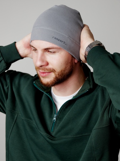 Шапка спортивная флисовая Resport, размер 56-58, серая