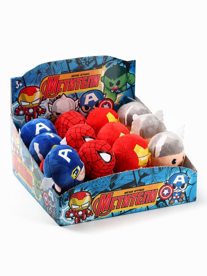 Мягкая игрушка Avengers, Мстители, бокс, МИКС - Фото 1