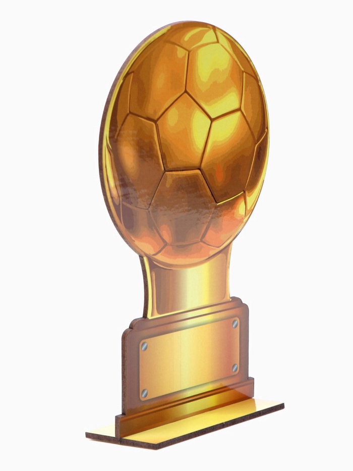 Стела «Футбольный мяч» 12.5×20.8 см, золотая