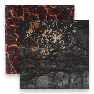 Фотофон двусторонний картон плотность 350 гр "Огонь" 50х50 см