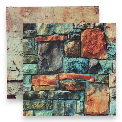 Фотофон для съёмок, двусторонний, картон, плотность 350 г «Каменная кладка», 50×50 см