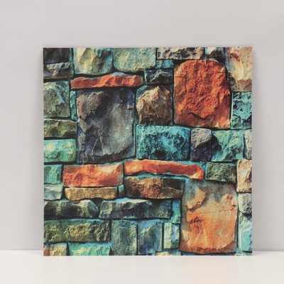 Фотофон для съёмок, двусторонний, картон, плотность 350 г «Каменная кладка», 50×50 см