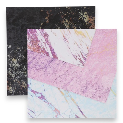 Фотофон для съёмок, двусторонний, картон, плотность 350 г «Мрамор розовый и чёрный», 50×50 см