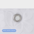 Штора для ванной «Цветочный вальс», с люверсами, с утяжелителями, PEVA ароматизированная, 180×180 см, белая - Фото 4