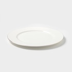 Тарелка «Золотая линия», d=27 см, костяной фарфор, белая - Фото 2