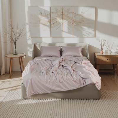 Постельное бельё 1.5-спальное «Этель», модал, серо-бежевое