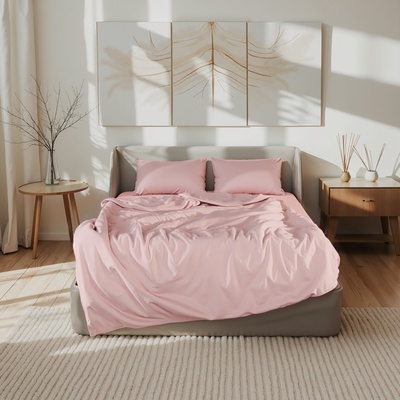 Постельное бельё 1.5-спальное «Этель», модал, розовое