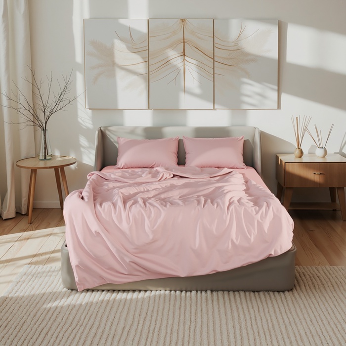 Постельное бельё Этель 1,5сп Modal 155*210см, 160*245см, 50*70см-2шт, цвет пудра - Фото 1