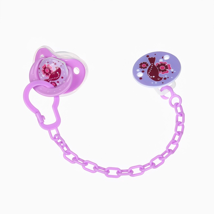 Пустышка ортодонтическая, с колпачком и держателем, от 0 мес. - Фото 1