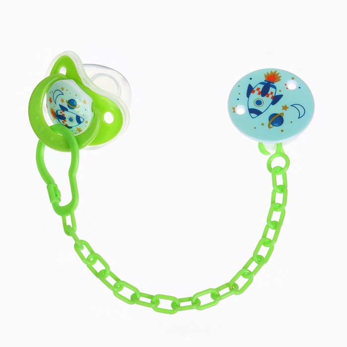 Пустышка ортодонтическая, с колпачком и держателем, от 0 мес. - Фото 1