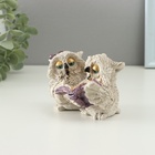 Фигура "Совы читают"  12х7х7см, бежевый - фото 31459803