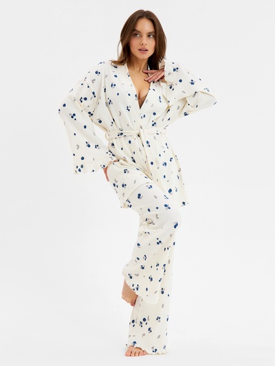 Пижама женская (рубашка, брюки) KAFTAN Blueberry, размер 52-54