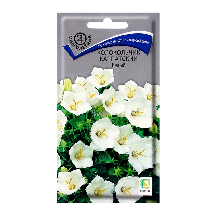 Семена цветов Колокольчик карпатский Белый, 0,1гр - Фото 1