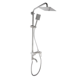 УЦЕНКА Душевая система ZEIN Z1007, смеситель, тропическая и ручная лейки квадрат, стойка, сатин 10855749