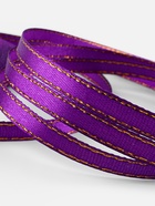 Лента атласная, с золотым люрексом, 6 мм, 23±1 м, фиолетовая №35 - Фото 4