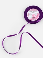 Лента атласная, с серебряным люрексом, 6 мм, 23±1 м, фиолетовая №35 - Фото 2