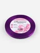 Лента атласная, с серебряным люрексом, 6 мм, 23±1 м, фиолетовая №35 - Фото 5